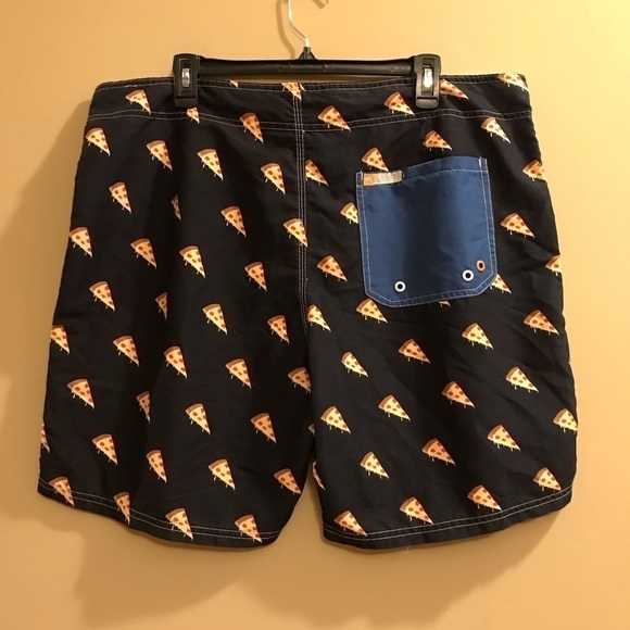 Ambsn California Pizza Swim Trunks Board Shorts - Picture 3 of 9